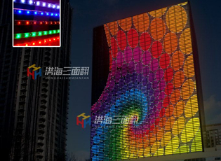 在玻璃幕墻上安裝透明LED顯示屏的工程方案！